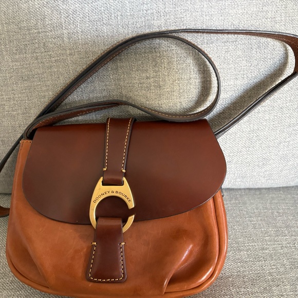 Dooney & Bourke Handbags - Dooney & Bourke Brown and Tan Leather Crossbody Bag